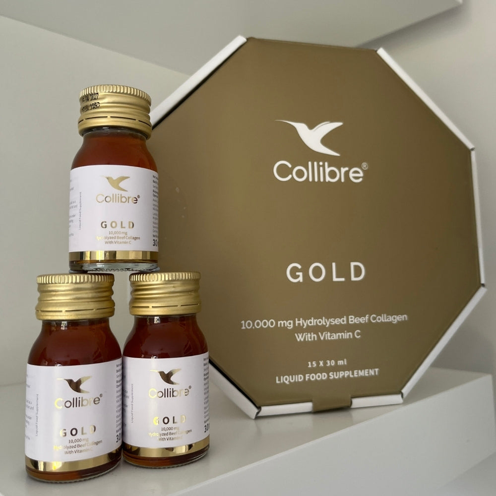 Collibre Gold 15-shot box with single bottle alongside